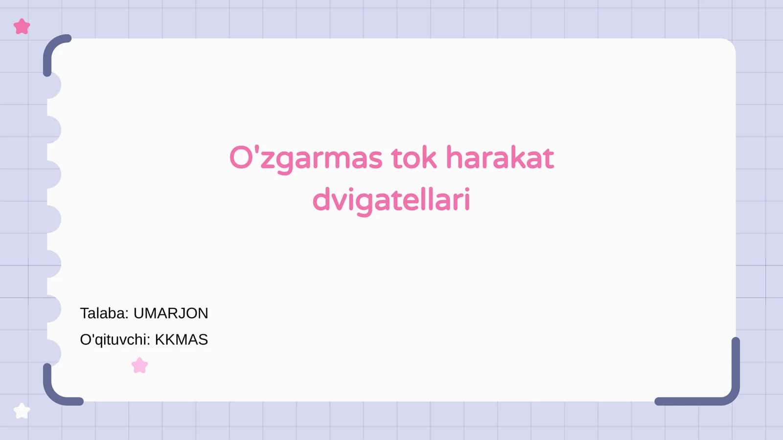O'zgarmas tok harakat dvigatellari