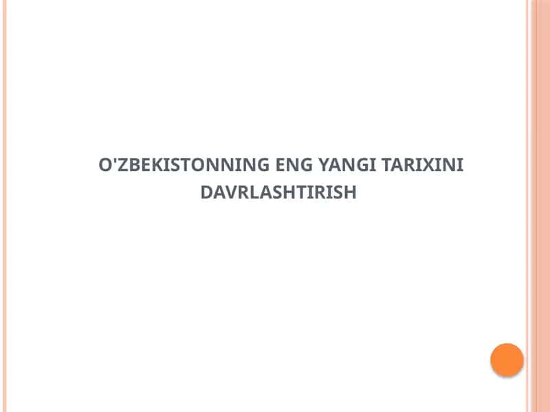 O‘zbekistonning eng yangi tarixi