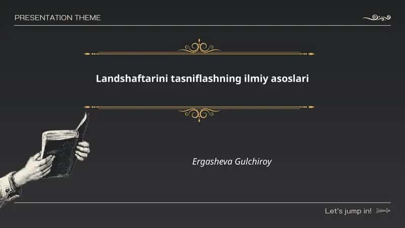 Landshaftarini tasniflashning ilmiy asoslari