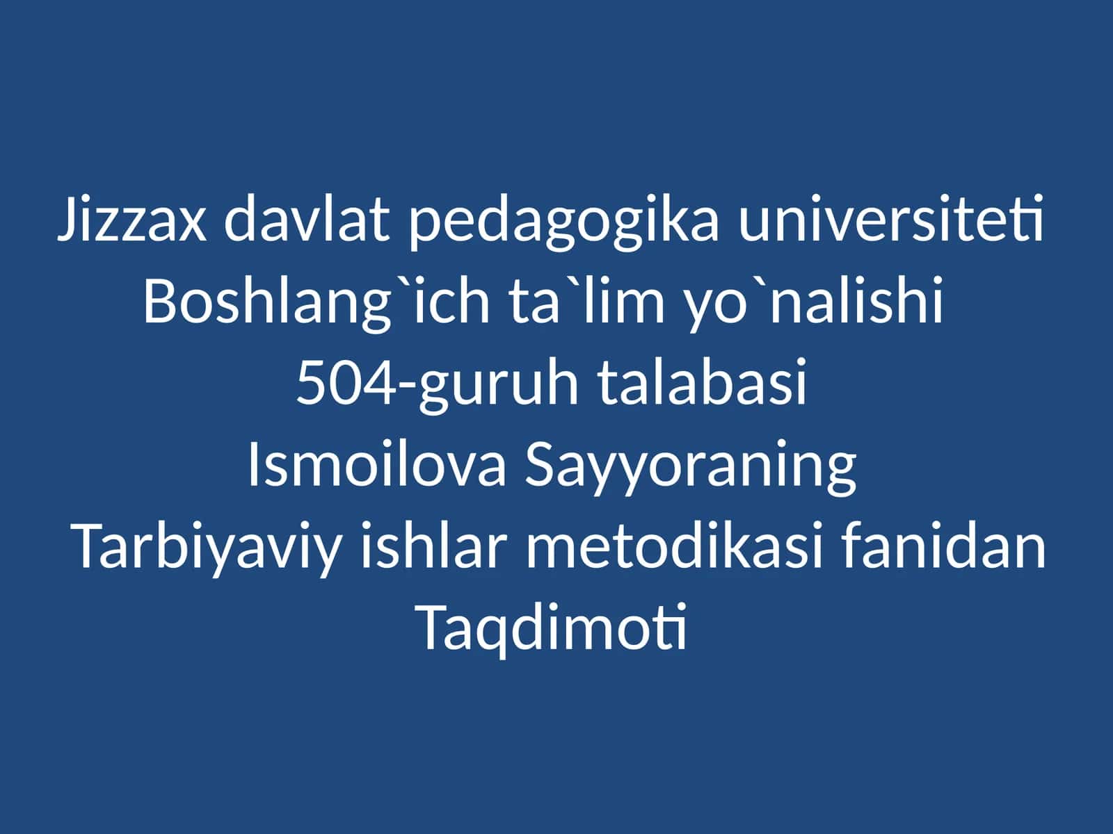 Turli yoshdagi bolalarni tarbiyalash