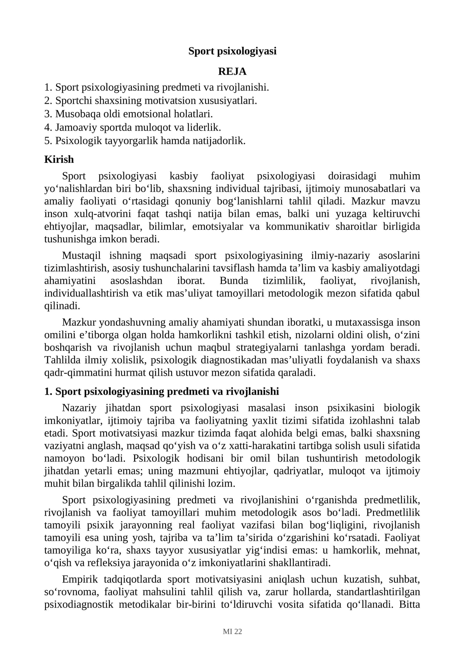 Sport psixologiyasi