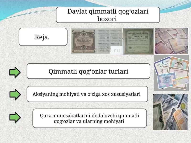 Qimmatliqogʻozlar vaularning mohiyati