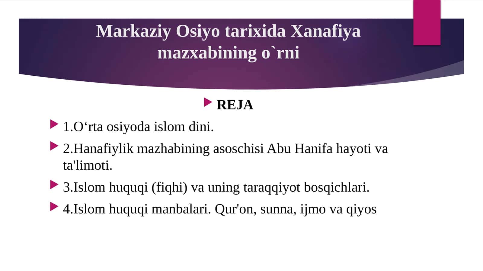 Xanafiyamazxabiningo`rni