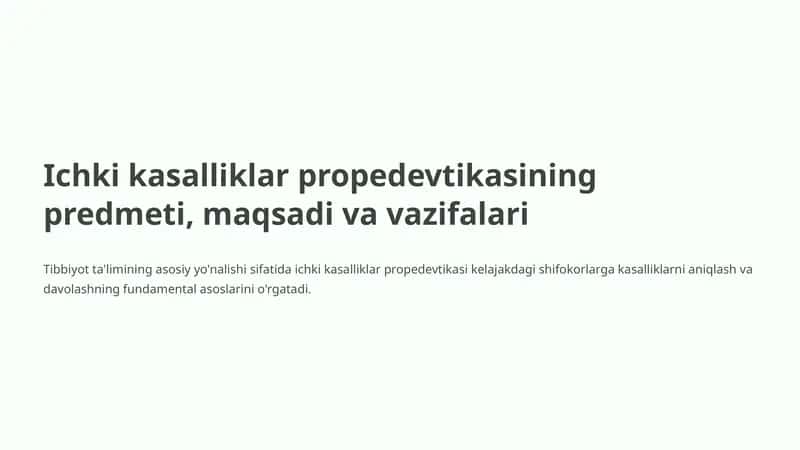 Ichki kasalliklar propedevtikasi