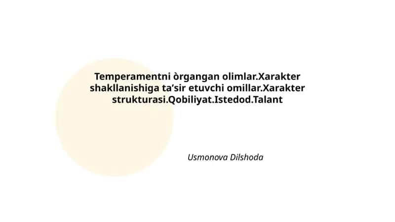 Temperamentning o'rganish turlari