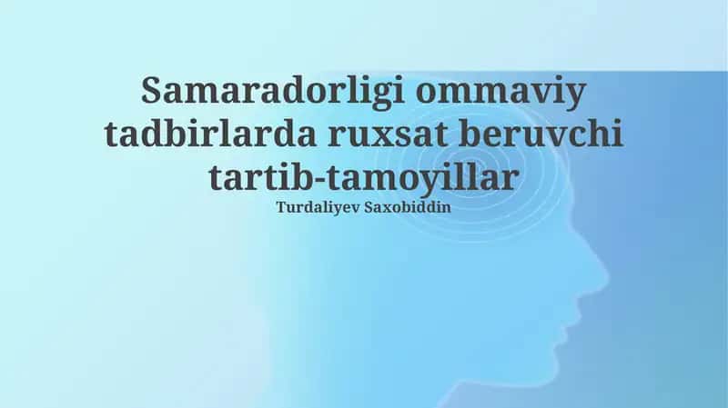 Оммавий тадбирлар рухсатнома масалалари
