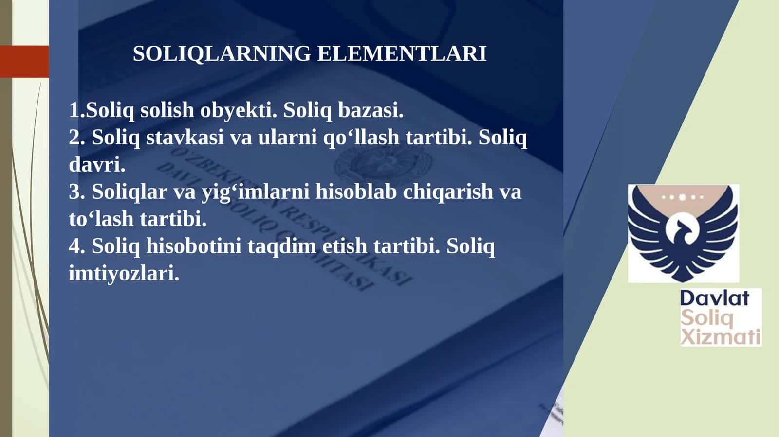 SOLIQLARNING ELEMENTLARI
