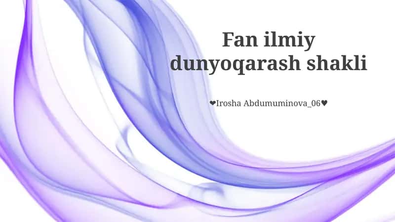 Ilmiy dunyoqarash shakli