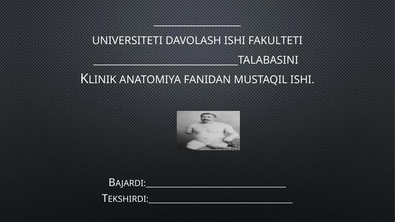Klinik Anatomiya Fanidan Mustaqilishi