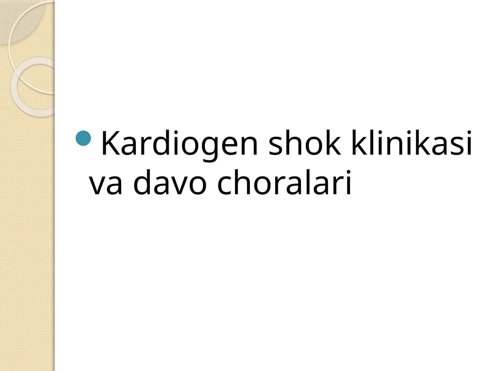 Kardiogens hok klinikasi va davo choralari