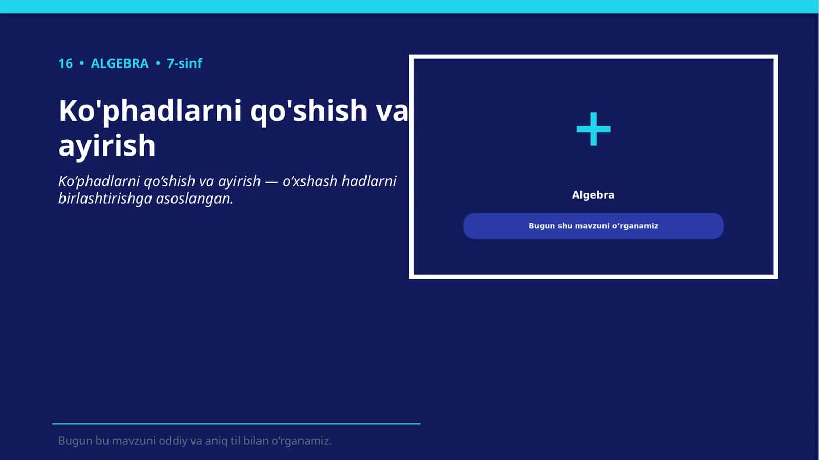 Ko'phadlarni qo'shish va ayirish