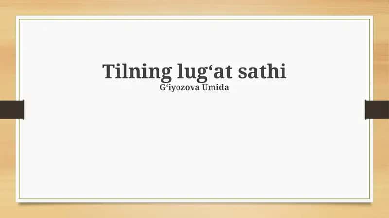 Nutq lug'atining darajalari