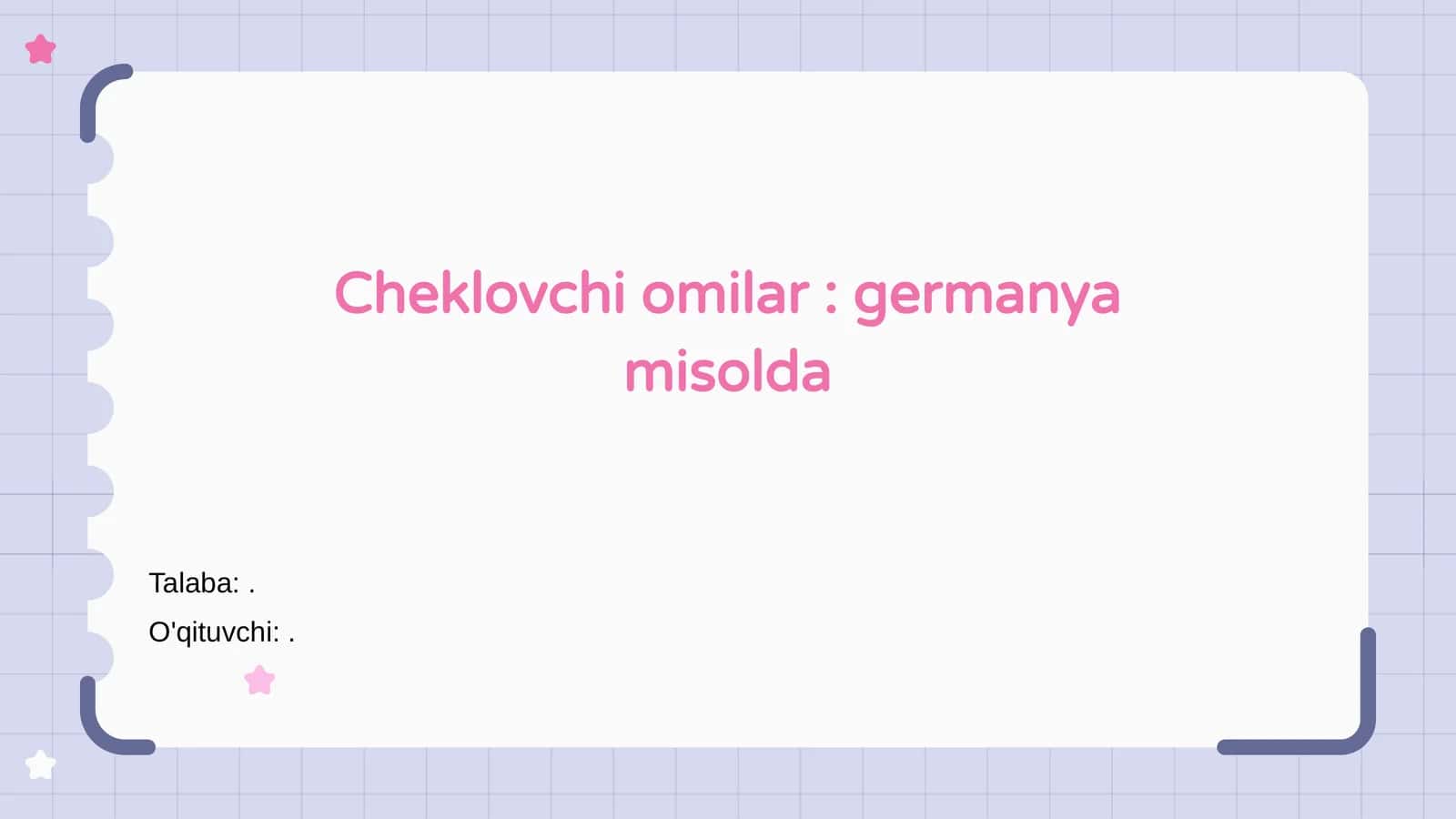 Cheklovchi omillar nima?