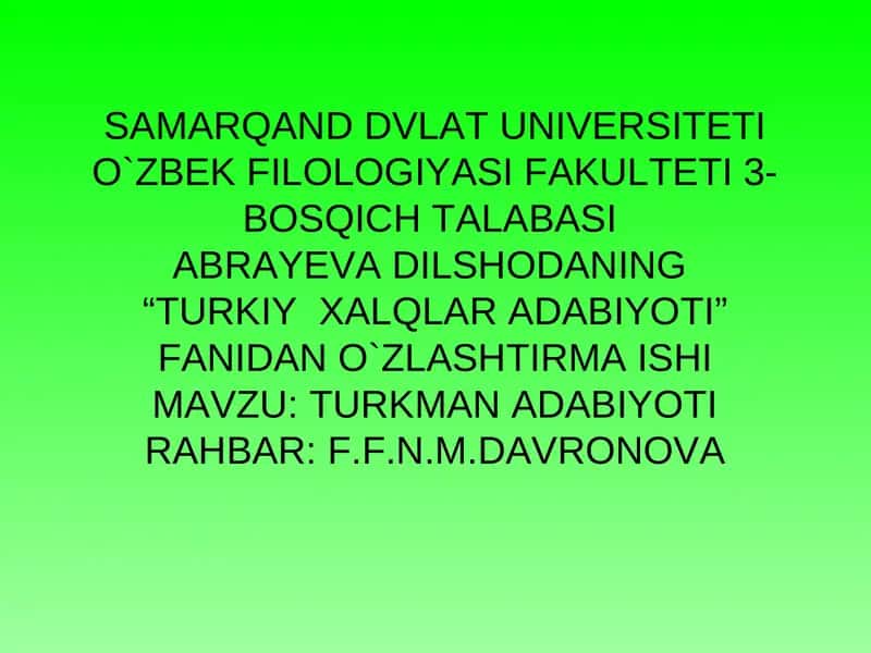 Turkman adabiyoti