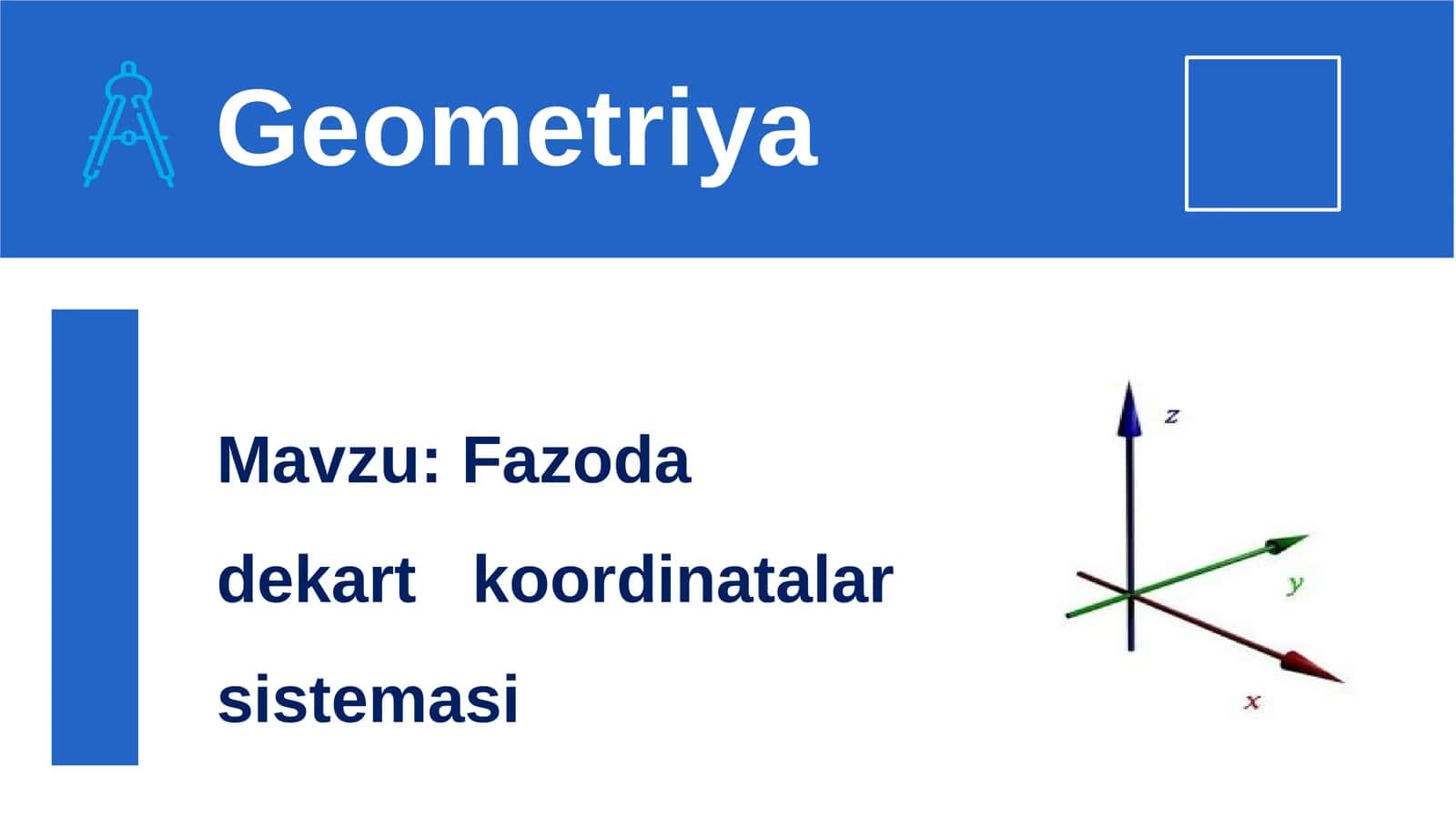 Fazoda dekart koordinatalar sistemasi