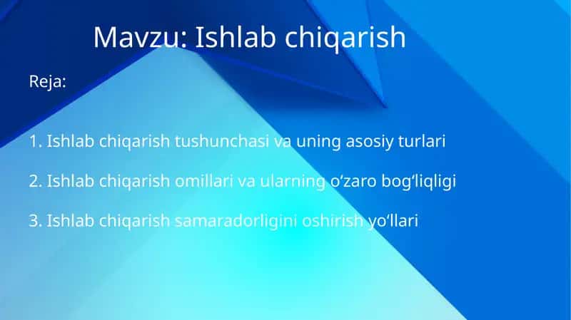 Ishlab chiqarish