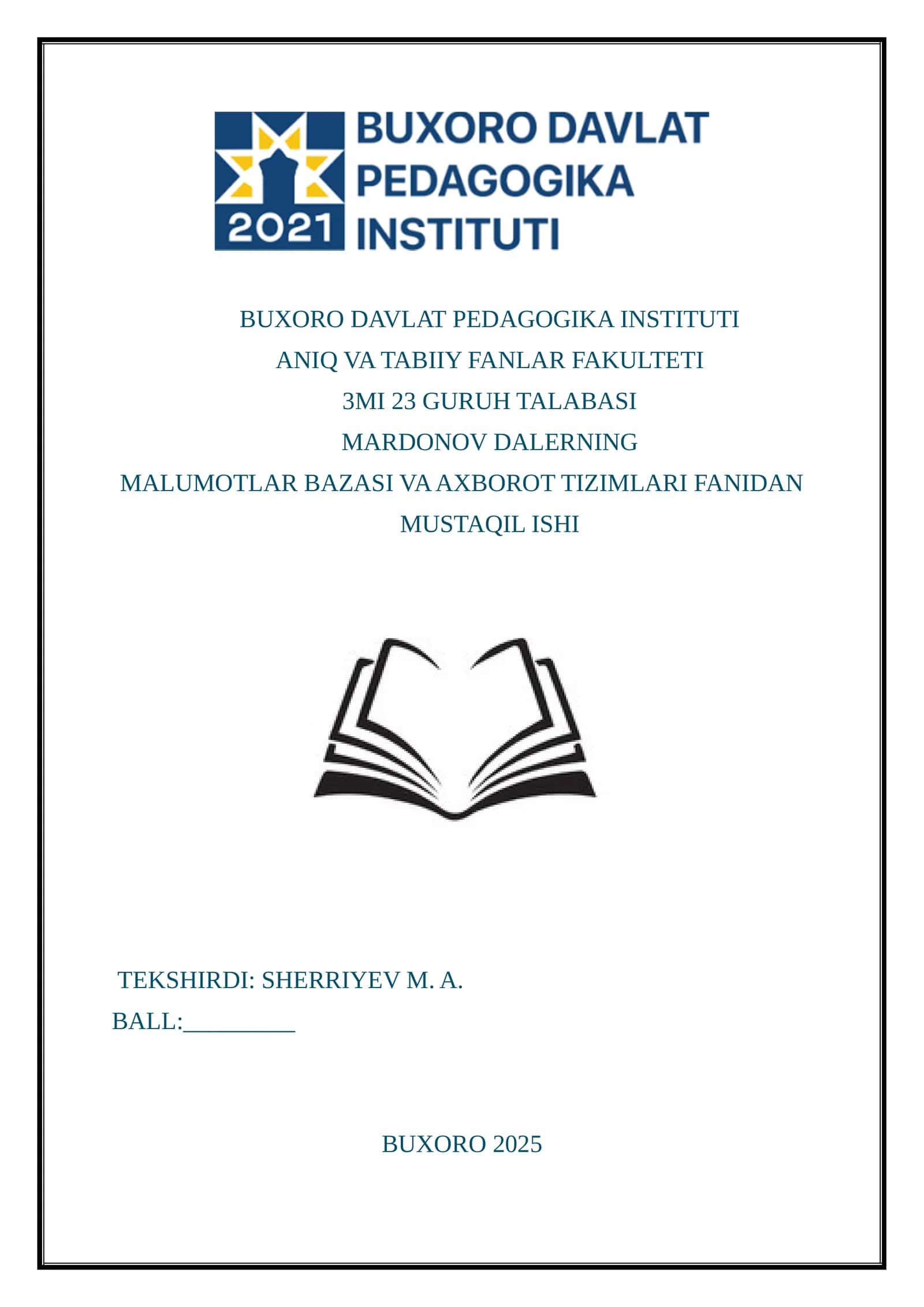 MA’LUMOTLAR XAVFSIZLIGINI TA’MINLASH USULLARI (KICHIK TADQIQOT)