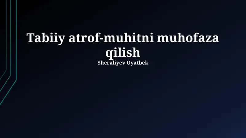 Atrof-muhitni muhofaza qilish