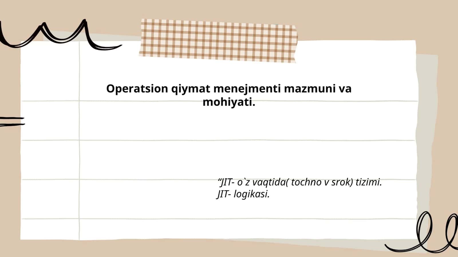 Оpеrаtsiоn qiymаt mеnеjmеnti mаzmuni vа mоhiyati