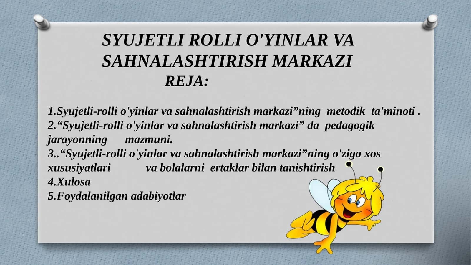 Syujetli-rolli o'yinlar va sahnalashtirish markazi