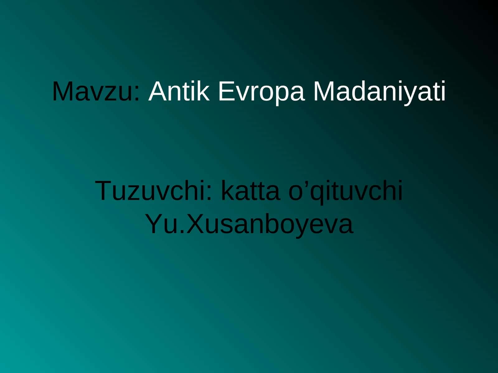 Antik Evropa Madaniyati