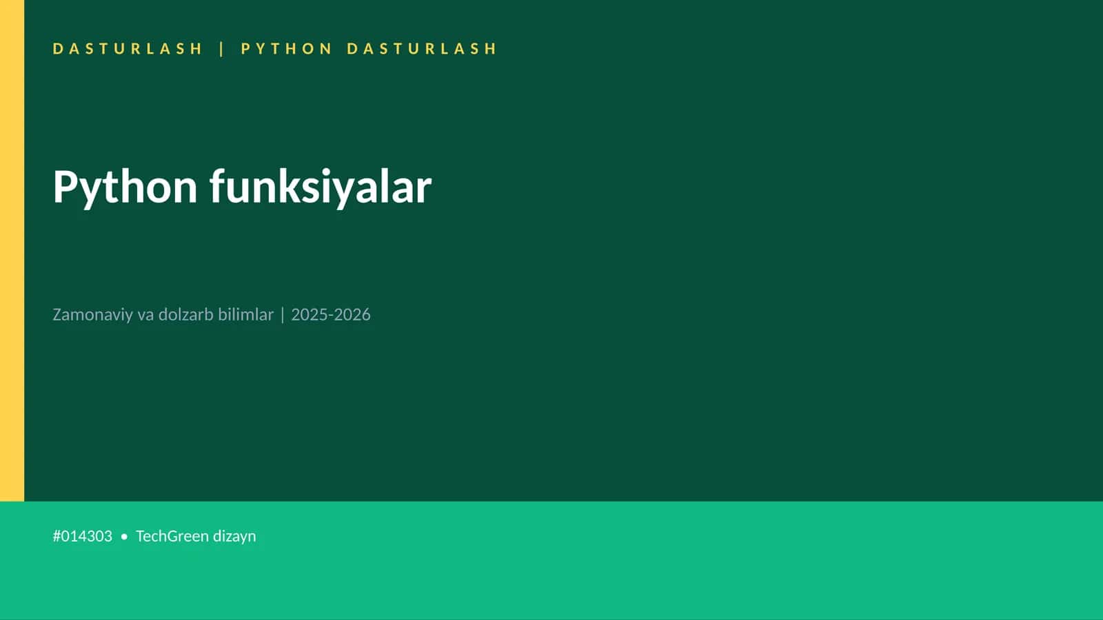 DASTURLASH | PYTHON DASTURLASH