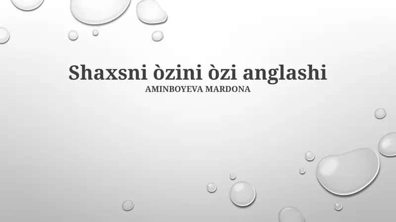 O'z-o'zini anglash