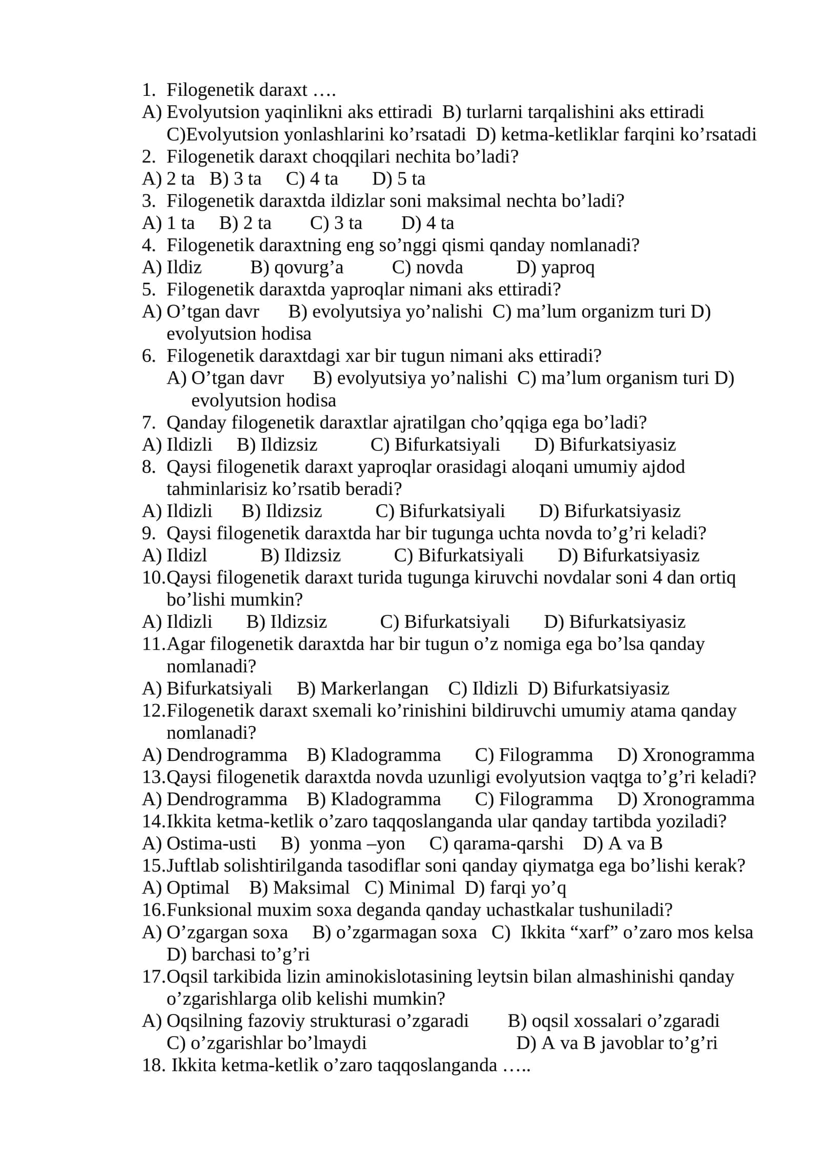 Filogenetik daraxt
