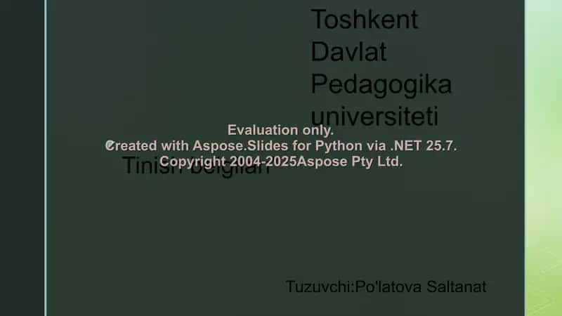 Toshkent Davlat Pedagogika universiteti Tinish belgilari