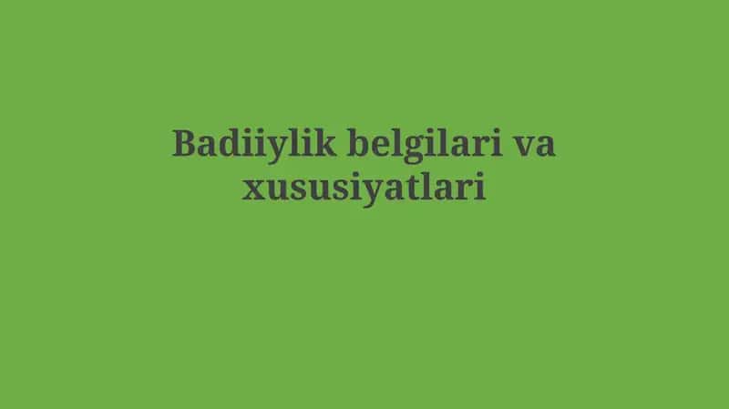 San'atkorlikning asosiy xususiyatlari