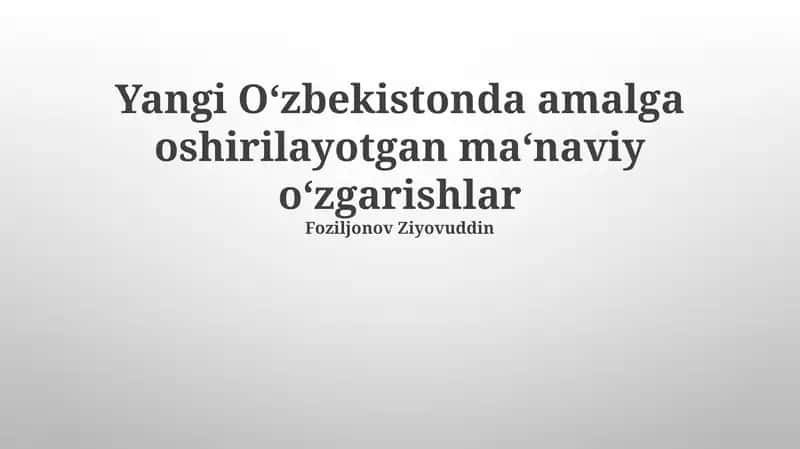 Ma'nviy o'zgarishlar