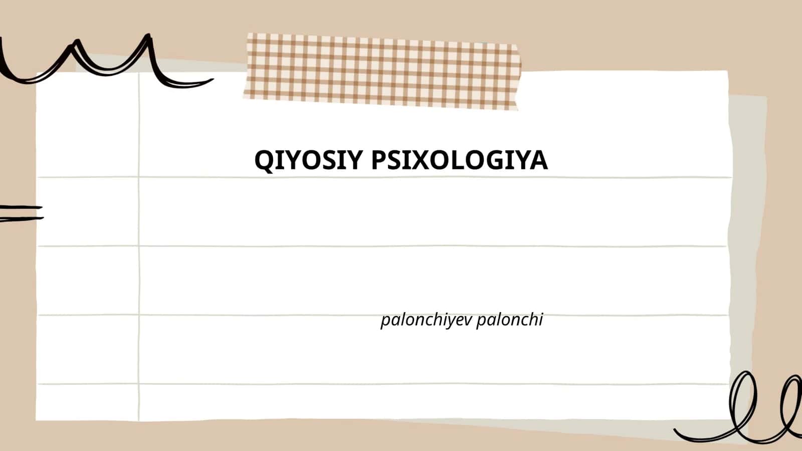QIYOSIY PSIXOLOGIYA