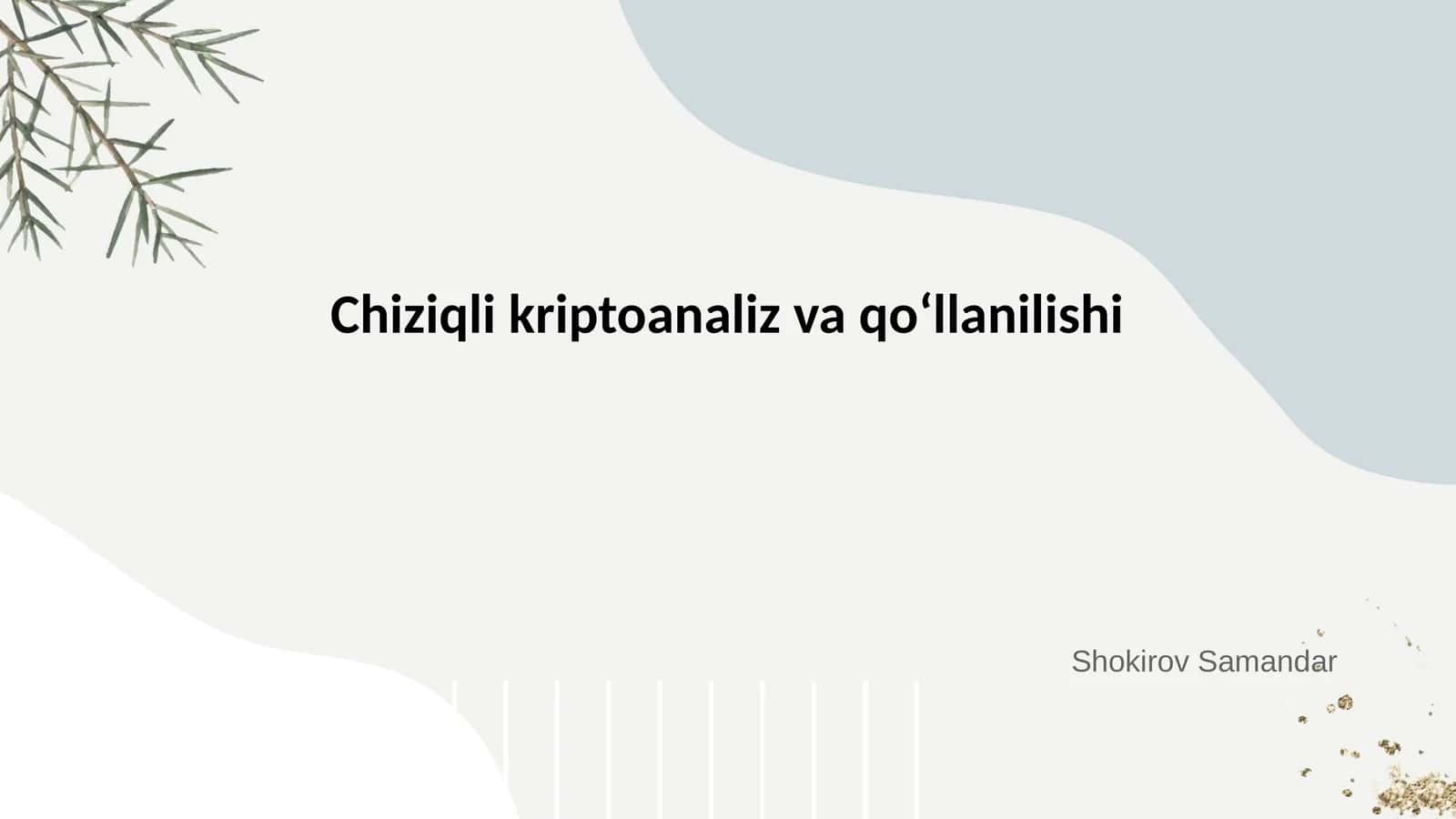 Chiziqli kriptoanaliz va qo‘llanilishi