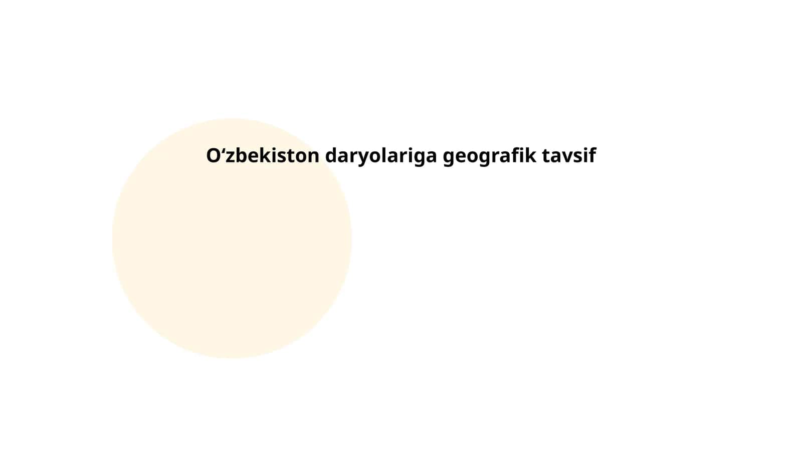 Oʻzbekiston daryolariga geografik tavsif