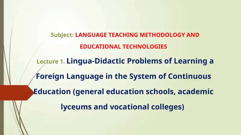 LANGUAGETEACHING METHODOLOGY AND EDUCATIONAL TECHNOLOGIES