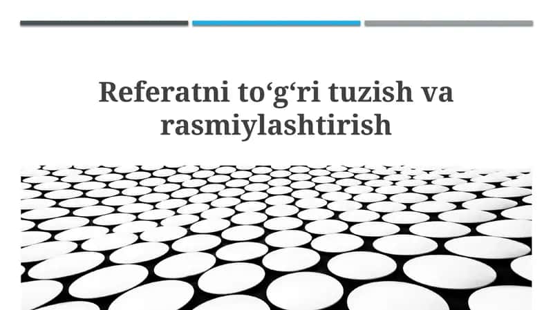 Hisobot tuzish asoslari