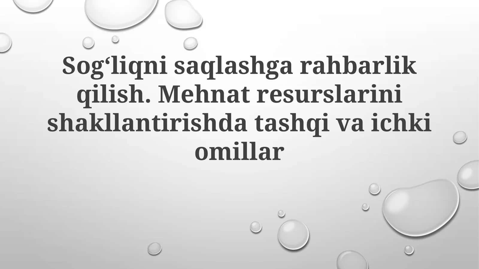 Sogʻliqnisaqlashgarahbarlikqilish