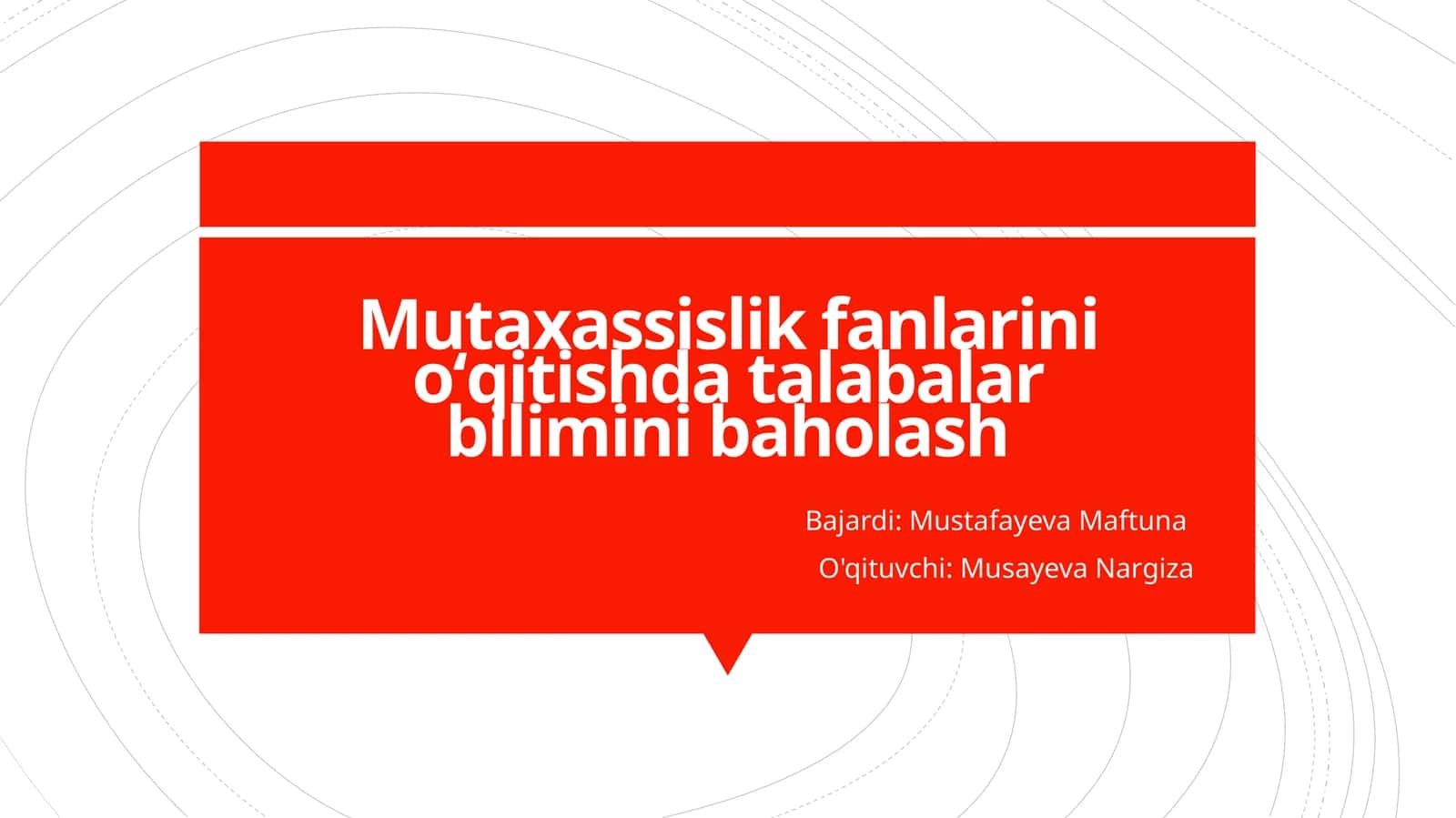 Mutaxassislik fanlari