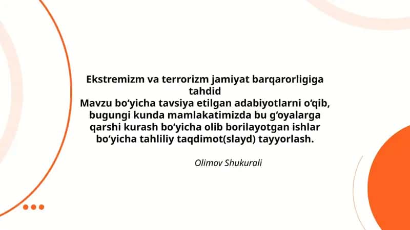 Ekstremizm va terrorizm jamiyat barqarorligiga tahdid