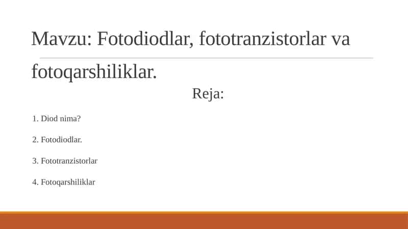 Fotodiodlar, fototranzistorlar va fotoqarshiliklar