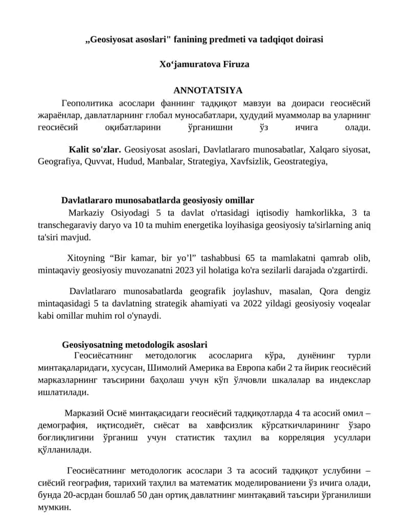 Geosiyosat asoslari