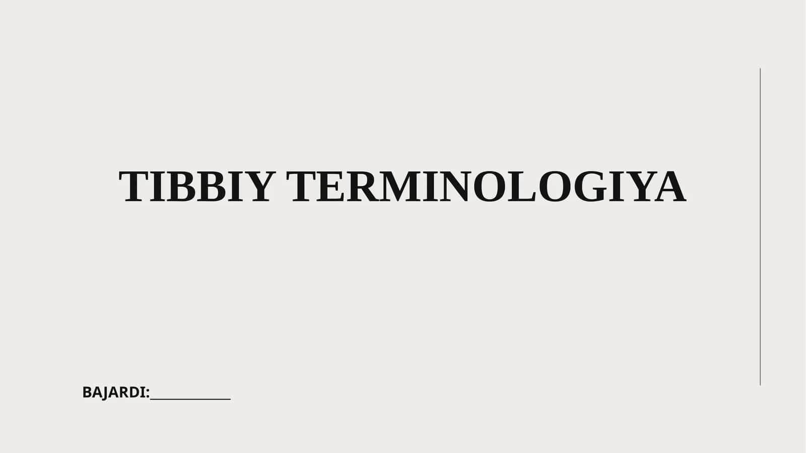 Tibbiy terminologiya