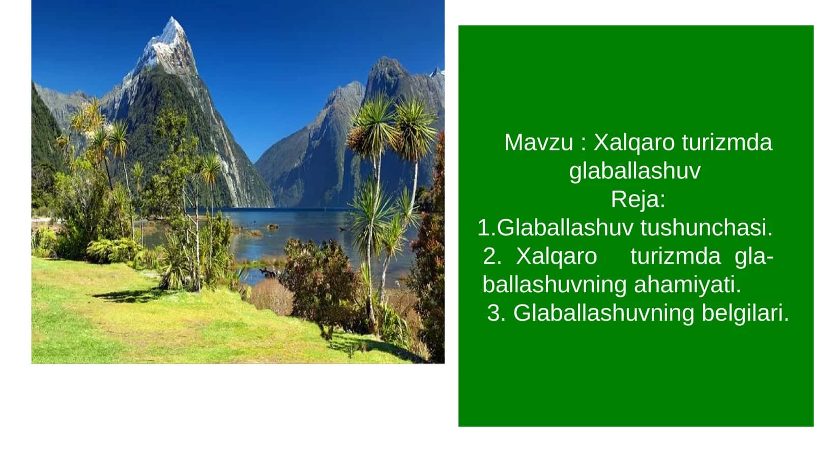 Xalqaro turizmda glaballashuv