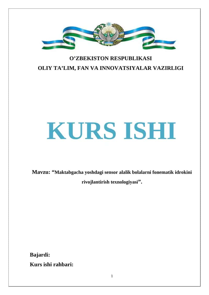 Maktabgacha yoshdagi sensor alalik bolalarni fonematik idrokini rivojlantirish texnologiyasi