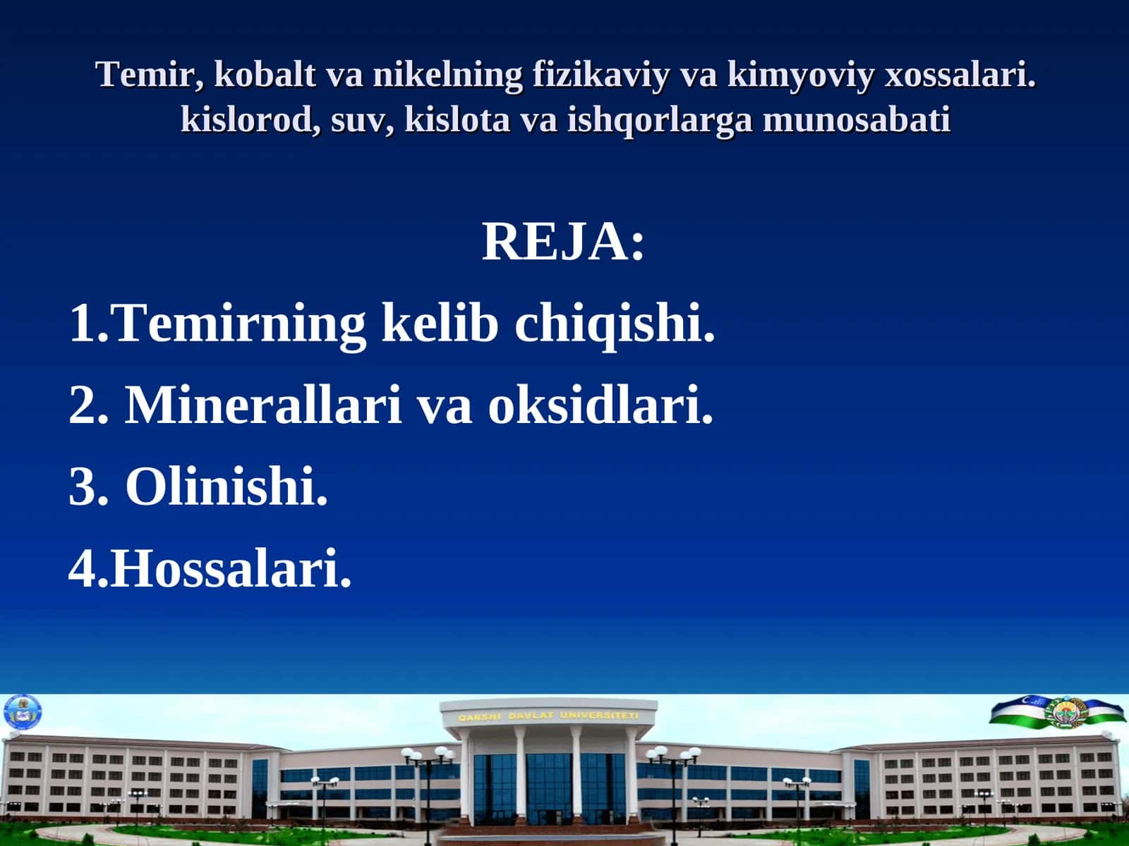 Temirning fizikaviy va kimyoviy xossalari