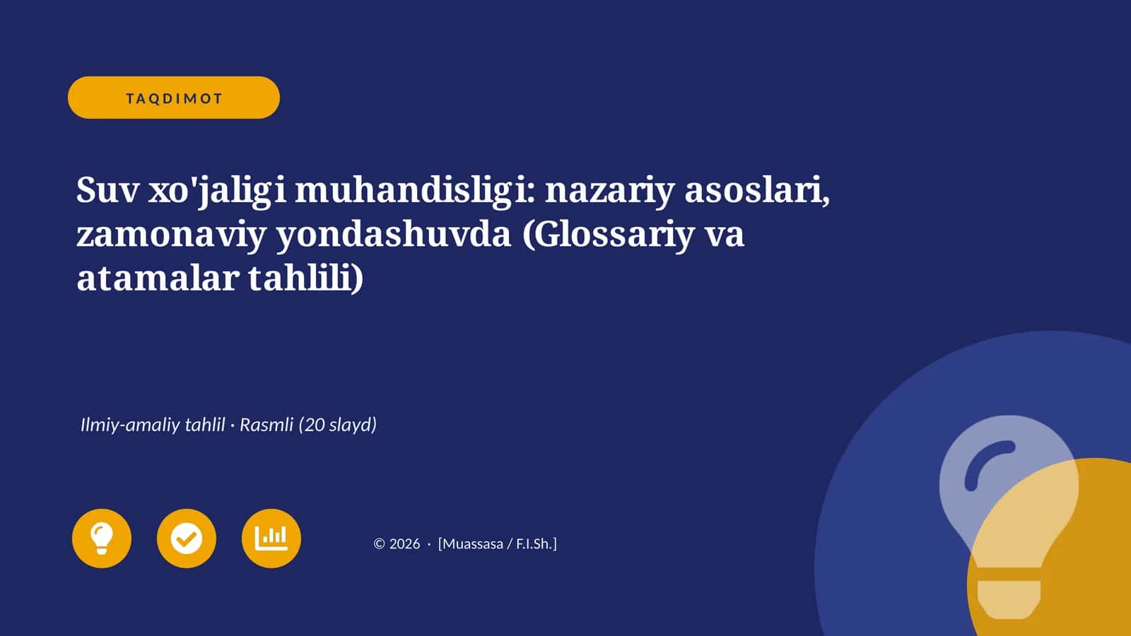 Suv xo'jaligi muhandisligi: nazariy asoslari, zamonaviy yondashuvda (Glossariy va atamalar tahlili)