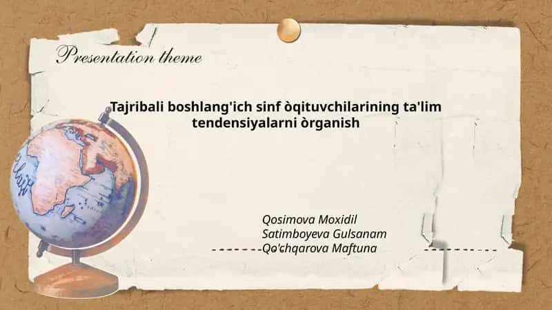 Tajribali boshlang'ich sinf òqituvchilarining ta'lim tendensiyalarni òrganish