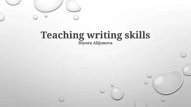 Teaching writing skills