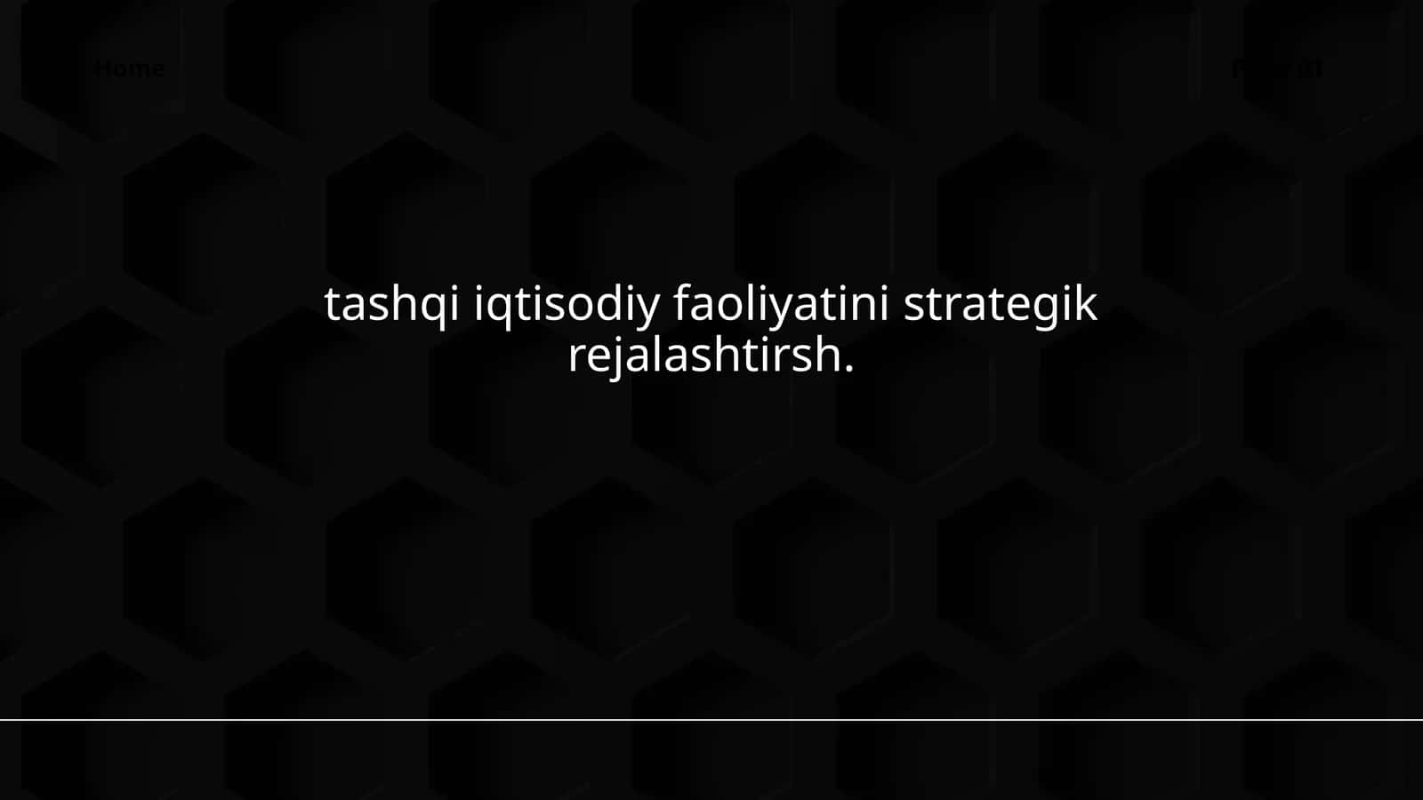 Tashqi iqtisodiy faoliyatni strategik rejalashtirish