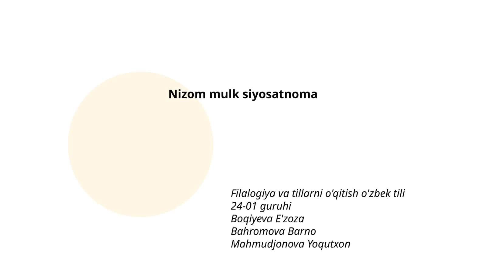 Nizom mulk siyosatnoma